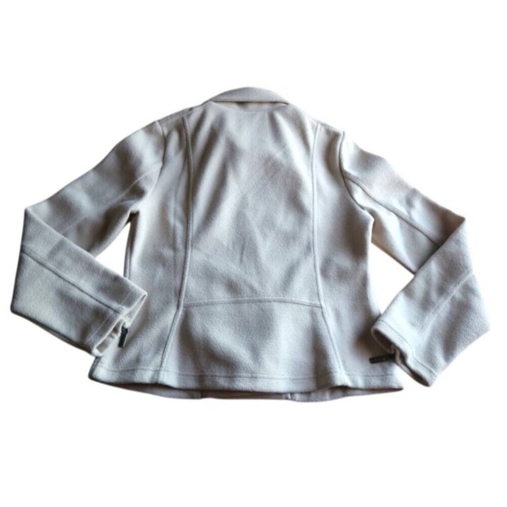 Matty M Soft Moto Jacket Cream Beige Zip Front Size L Minimalist Clean Girl EUC - Picture 3 of 13